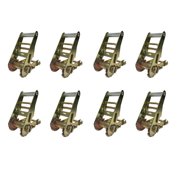 Tie 4 Safe 2" Short Handle Ratchet Buckle Tow Dolly Truck Trailer Flatbed Car Hauler, 8PK RB02CK-52-8